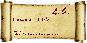 Landauer Ottó névjegykártya